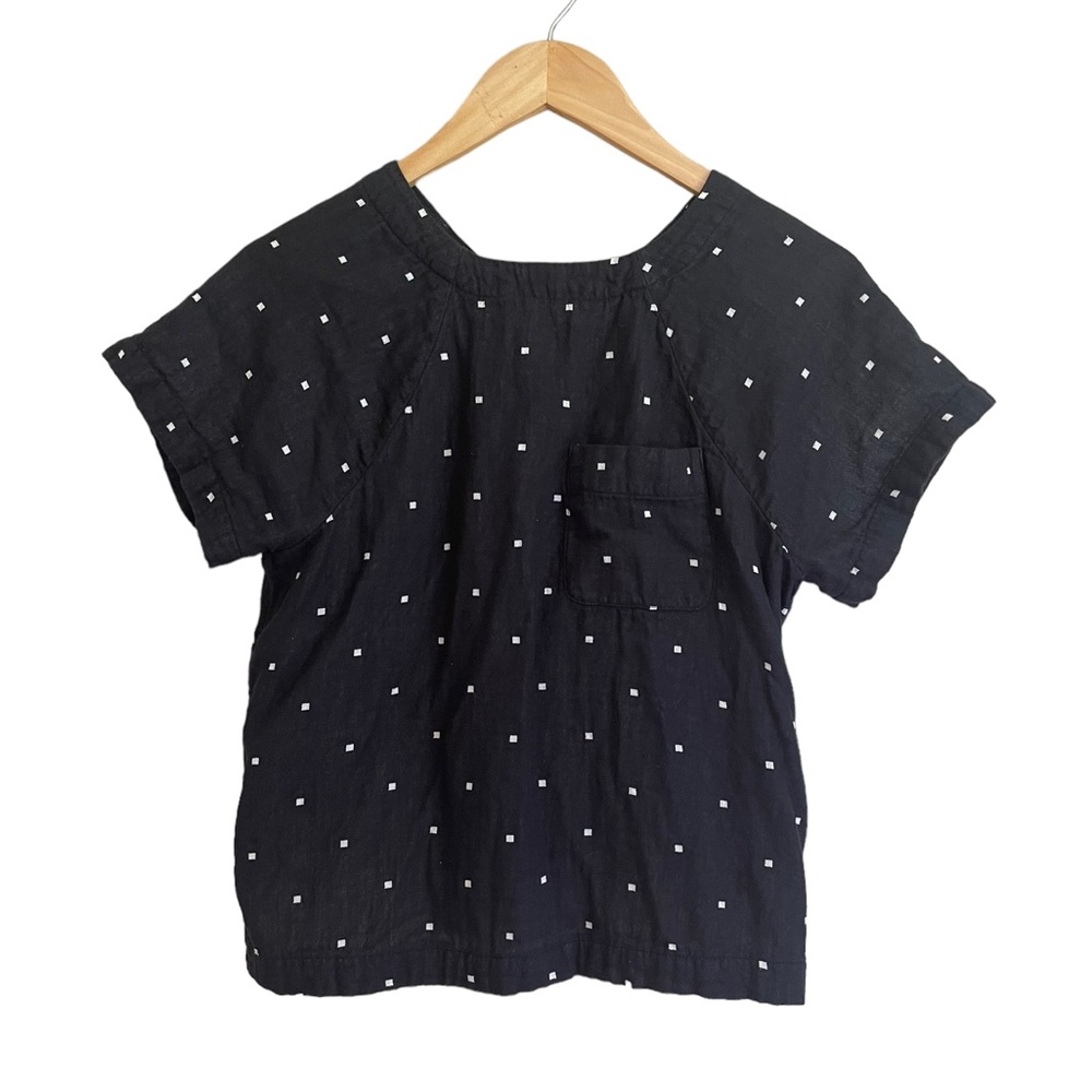 Madewell Lightspun Renwood Button-Back Top in Square Spot - Picture 3 of 5